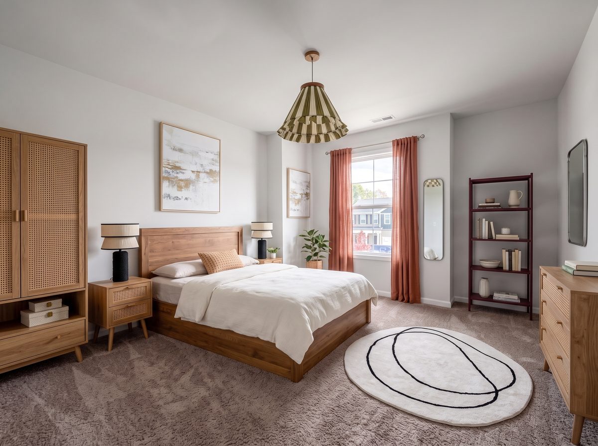 Chambre réaménagée en ambiance bohème