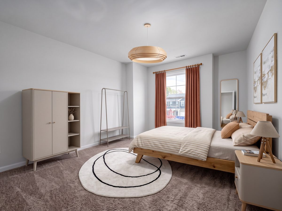 Chambre réaménagée en ambiance scandinave