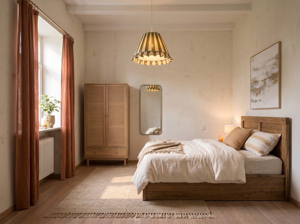 Chambre réaménagée en ambiance bohème par DecoScale